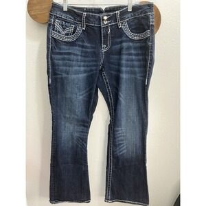 Vigoss The Chelsea Jeans Size 16 DarkWash Slim Boot Y2K Vibes Hot Girl McBling